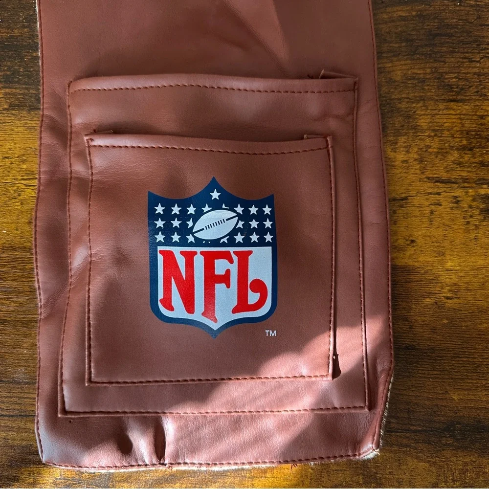Vintage NFL Armchair Caddy Remote Control Holder Football Cup Holder Brown Plaid